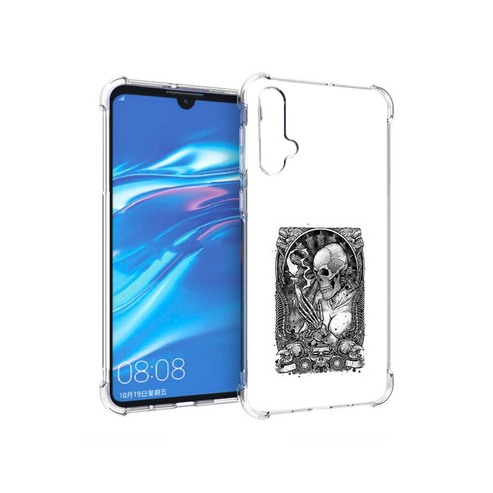 

Чехол MyPads Tocco для Huawei Nova 5 девушка скелет, Прозрачный, Tocco