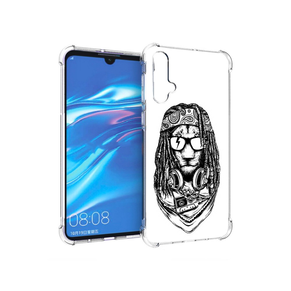 

Чехол MyPads Tocco для Huawei Nova 5 дреды льва, Прозрачный, Tocco