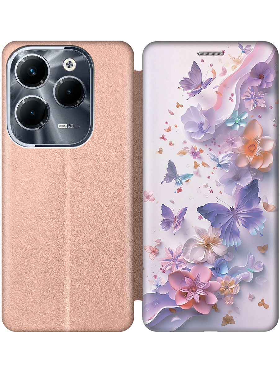 

Чехол-книжка на Infinix Hot 40 / Hot 40 Pro с принтом золотой 873692, Золотистый;розовый;фиолетовый, 778679222