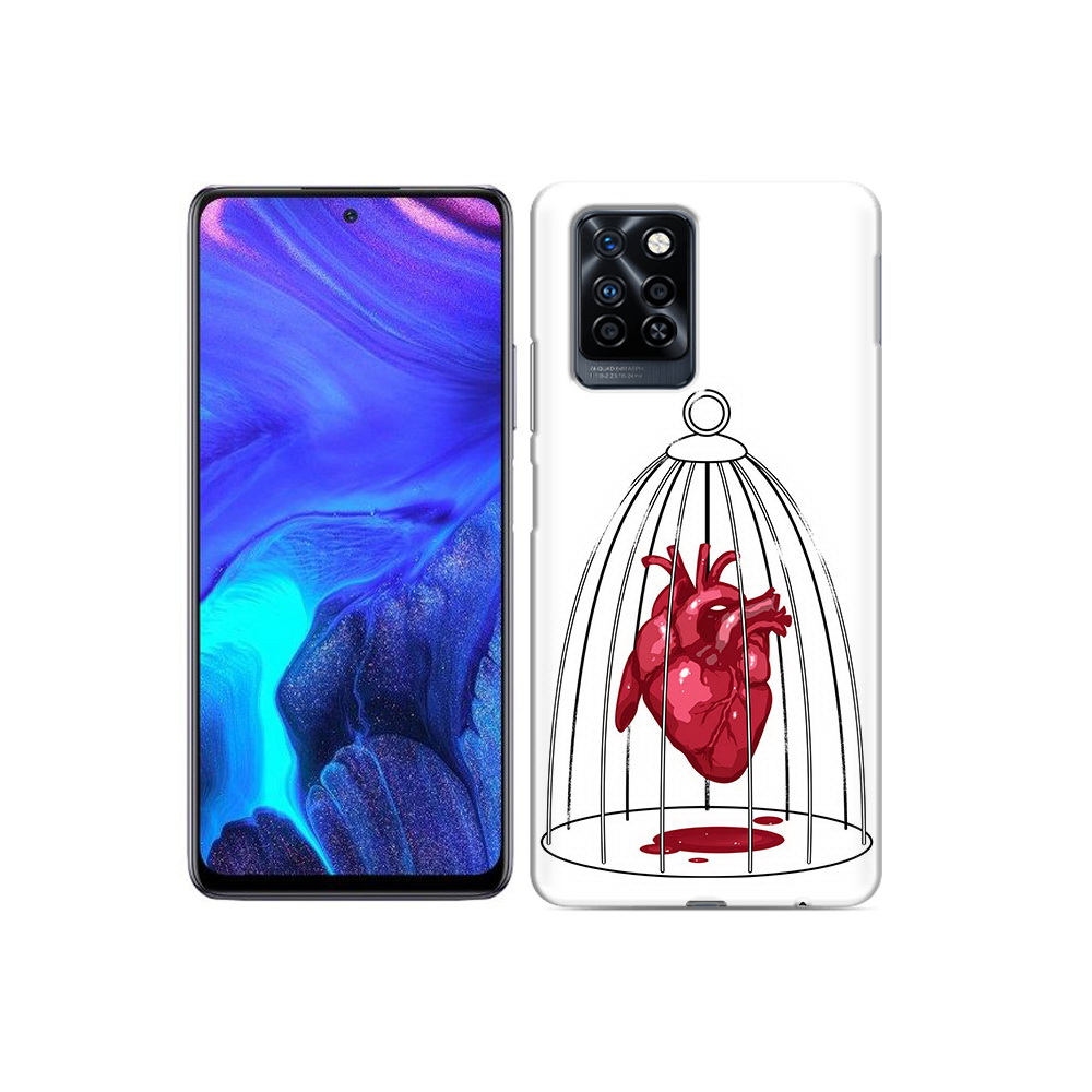 

Чехол MyPads Tocco для Infinix Note 10 Pro сердце в клетке, Прозрачный, Tocco