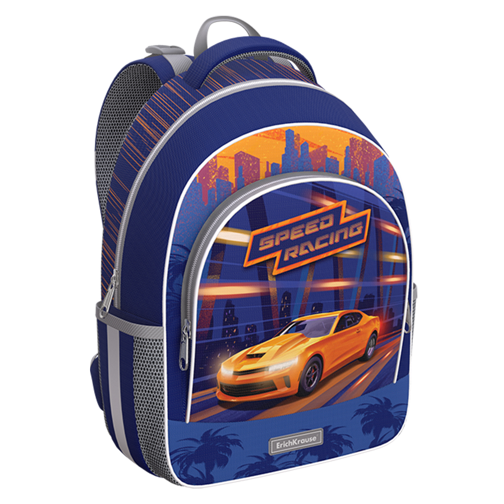

Школьный рюкзак с грудной перемычкой ErichKrause ErgoLine 15L Sport Car 60101, Синий, ErgoLine