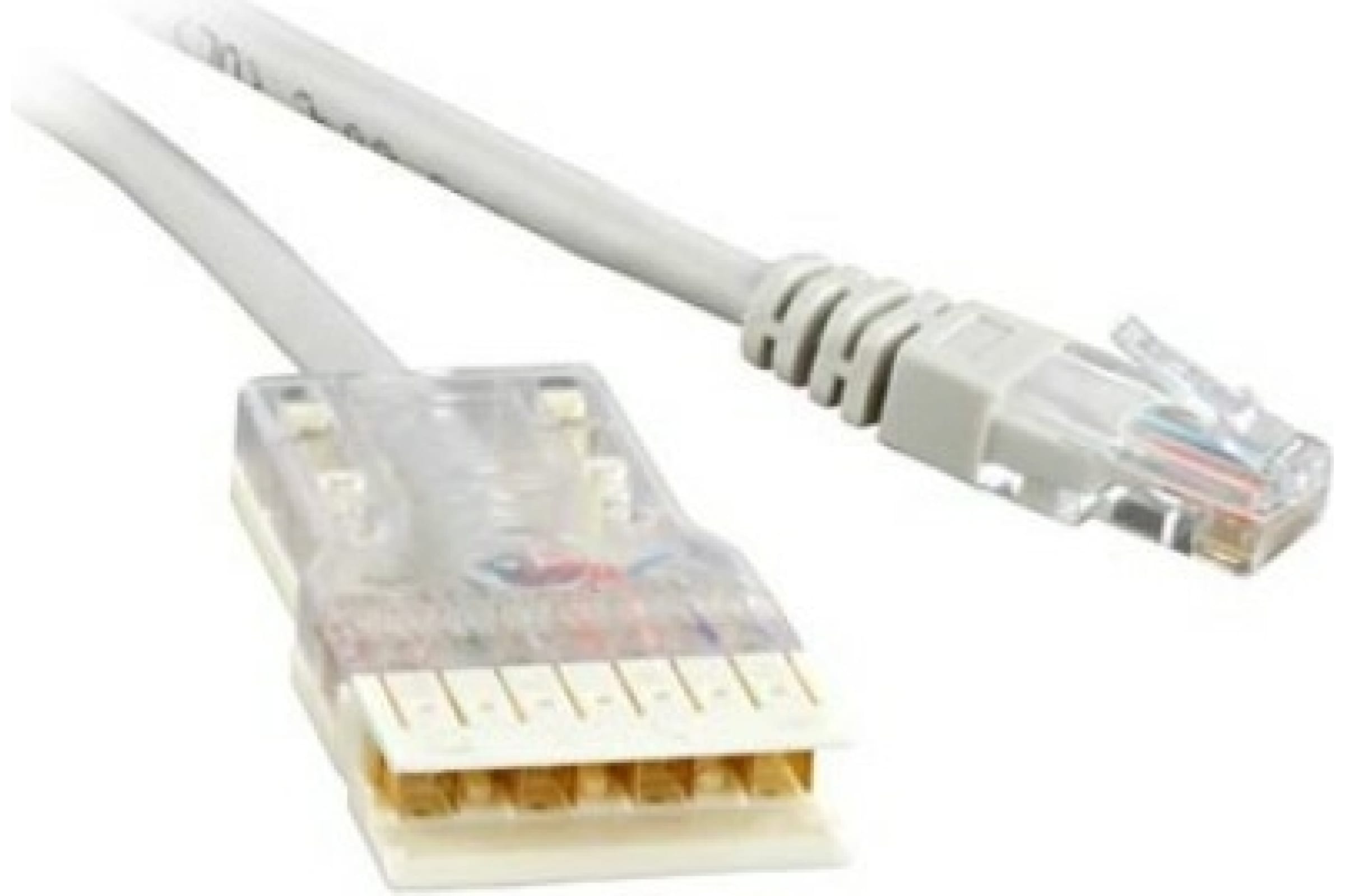 Кабель патч-корд UTP тип 110, 5е кат. 4 пары, 2м. Hyperline PC-110-RJ45-4P-C5e-2M-LSZH-GY