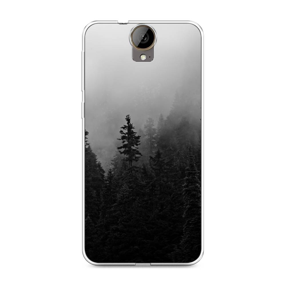 

Чехол на HTC One E9 Plus "Туманный лес", Серый;черный, 102250-2