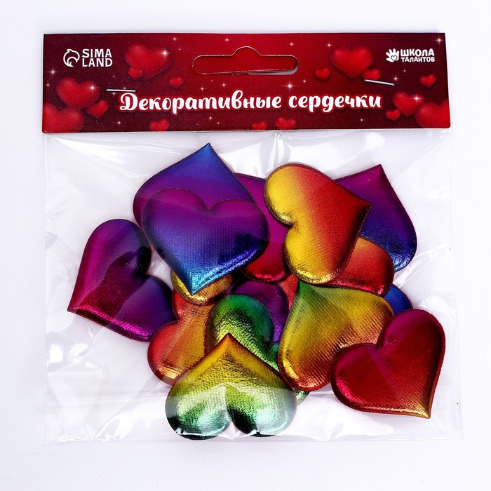 

Сердечки декоративные, набор 15 шт., размер 1 шт: 3,5 × 3 см, цвет МИКС, 14 Февраля
