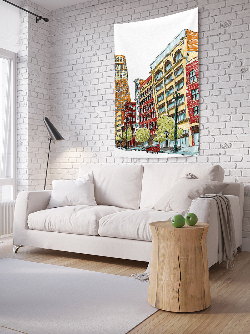 

Вертикальное фотопанно на стену JoyArty Нарисованный Детройт 150x200 см, Нарисованный Детройт