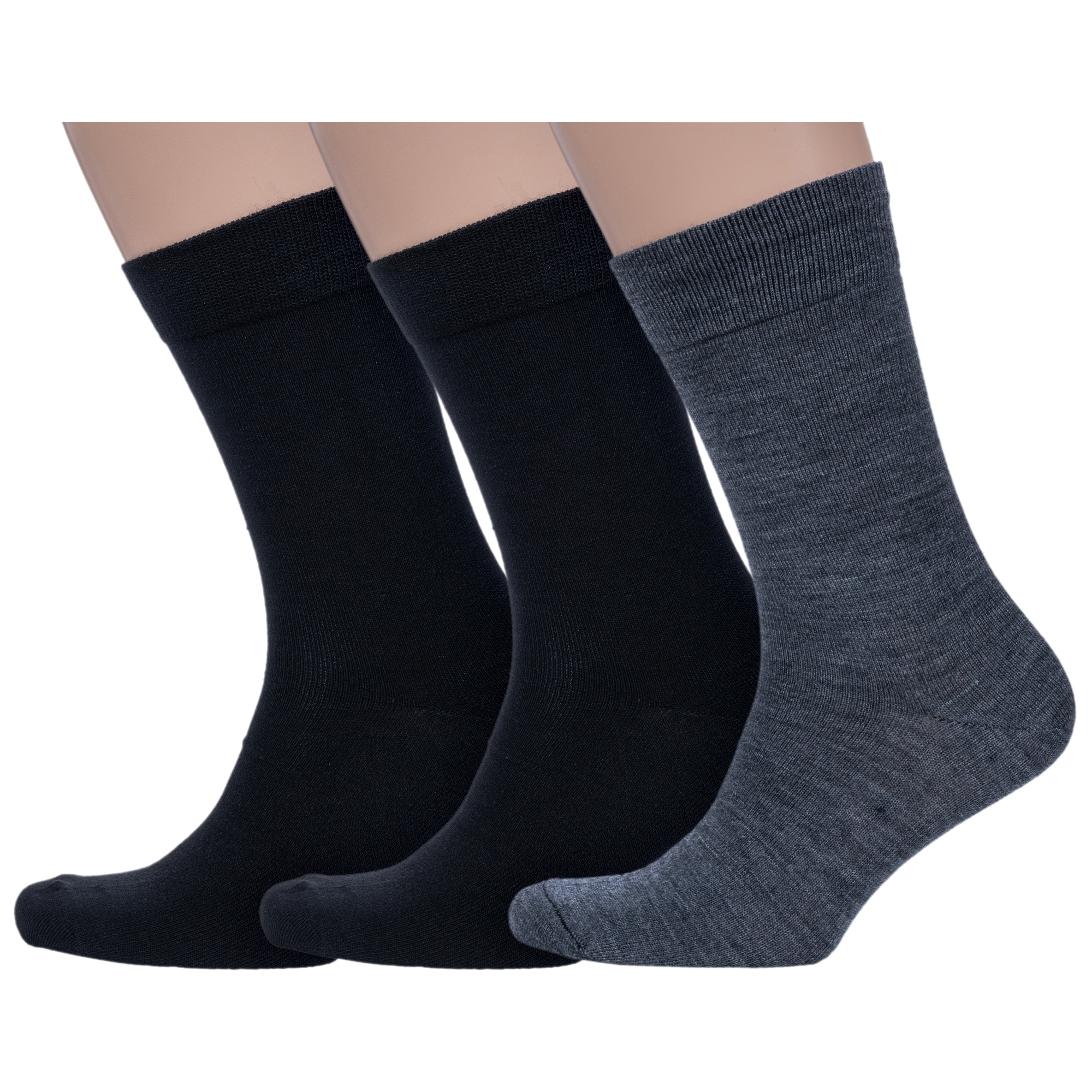 

Комплект носков мужских Grinston socks 3-15D19 разноцветных 31, Черный;серый, 3-15D19