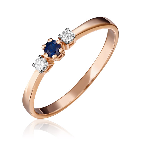 

Кольцо из золота р. 15,5 PLATINA jewelry 01-0459-00-105-1110-30, сапфир\бриллиант, 01-0459-00-105-1110-30