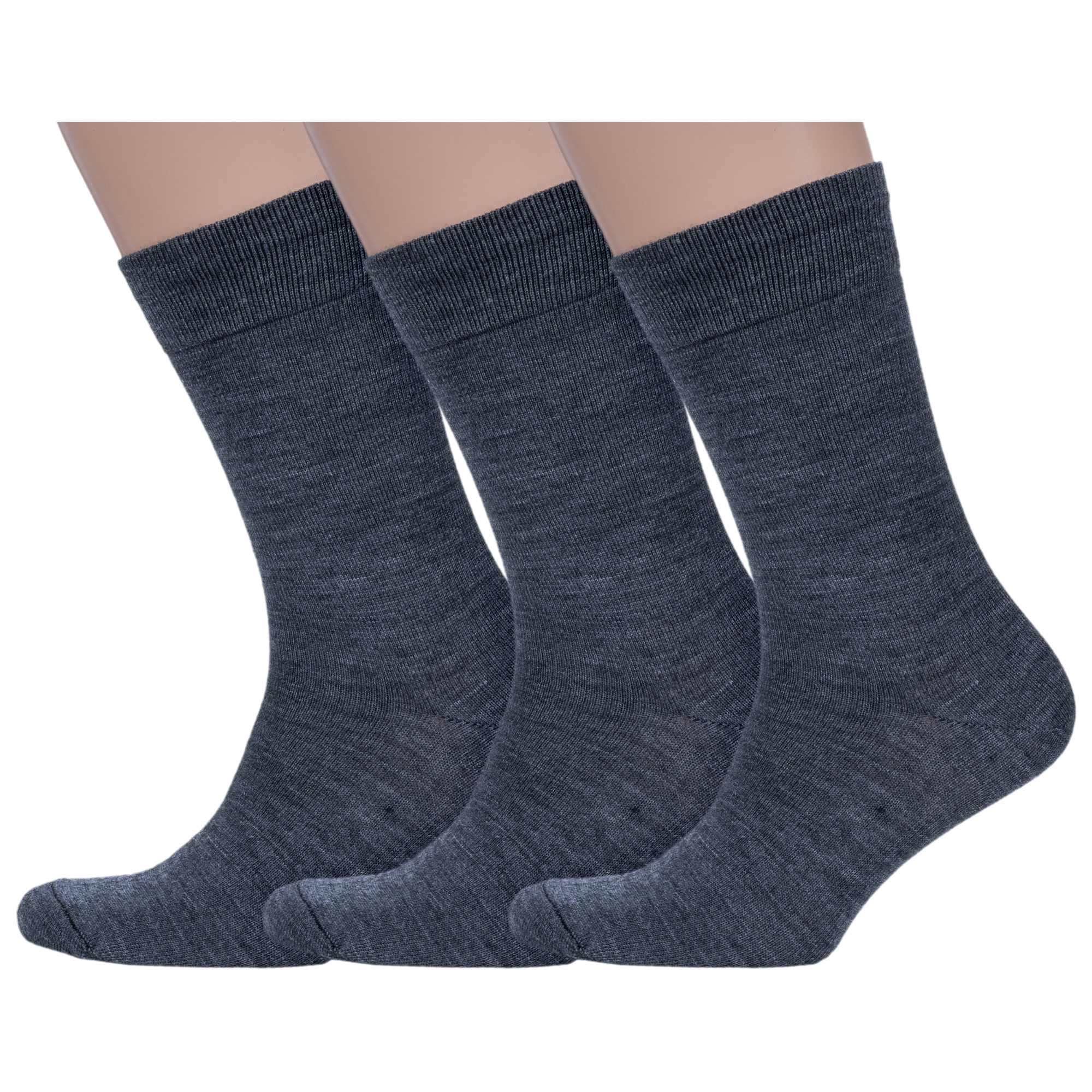 

Комплект носков мужских Grinston socks 3-15D19 серых 27, Серый, 3-15D19