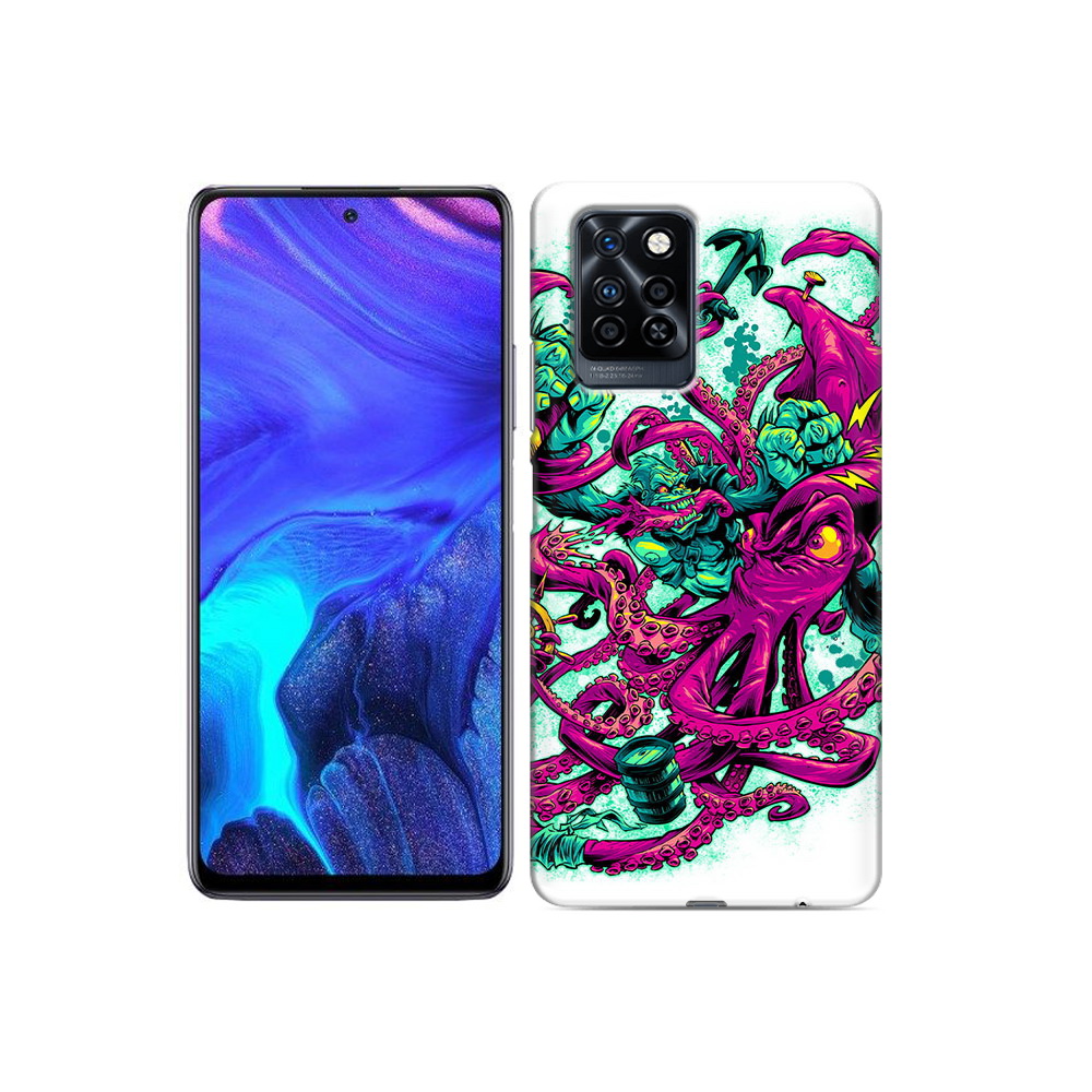 

Чехол MyPads Tocco для Infinix Note 10 Pro фиолетовый кракен, Прозрачный, Tocco