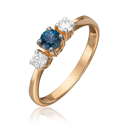 

Кольцо из золота р. 17 PLATINA jewelry 01-0477-00-105-1110-30, сапфир\бриллиант, 01-0477-00-105-1110-30
