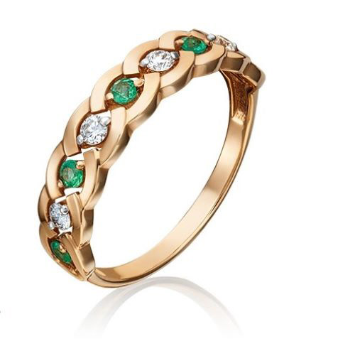 

Кольцо из золота с бриллиантом/изумрудом р. 17,5 PLATINA jewelry 01-0485-00-106-1110-30, 01-0485-00-106-1110-30
