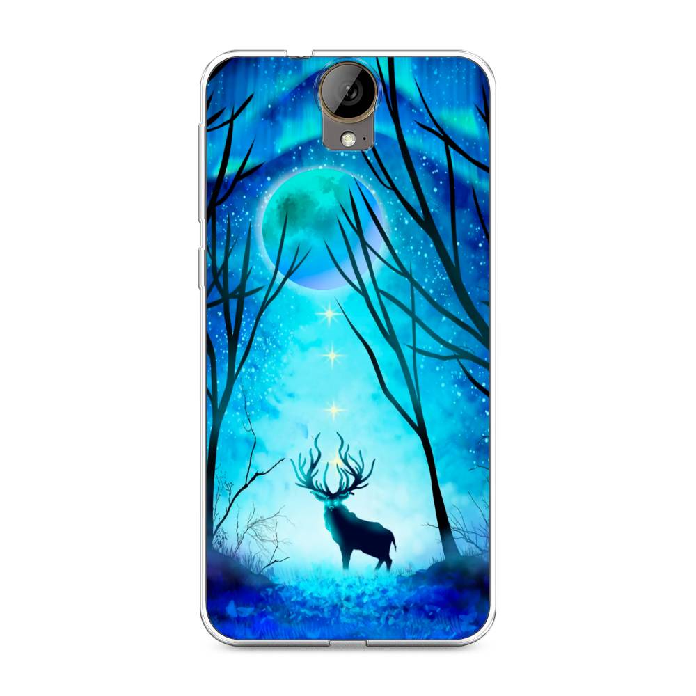 

Чехол на HTC One E9 Plus "Олень северное сияние", Синий;черный;голубой, 102250-1