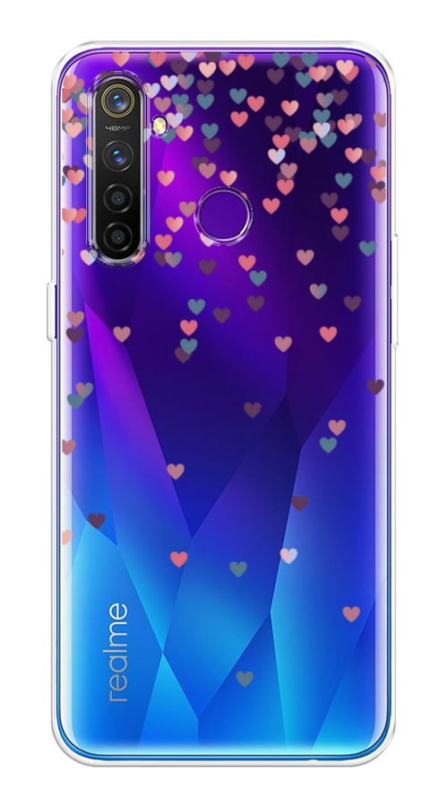 

Чехол на Realme 5 Pro "Посыпка сердечки", Розовый;фиолетовый, 251650-3