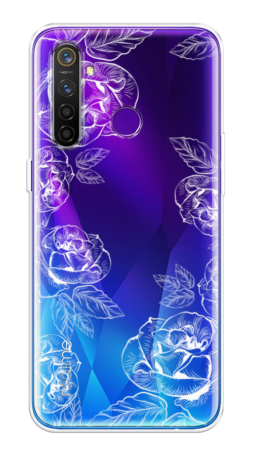 

Чехол на Realme 5 Pro "Розы графика", Черный;серый, 251650-2