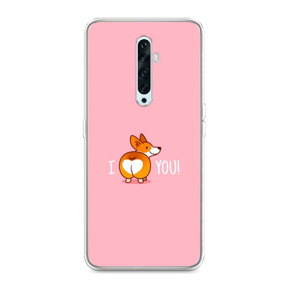 

Чехол на Oppo Reno 2Z "Корги I love you", Розовый;коричневый;белый, 251850-1