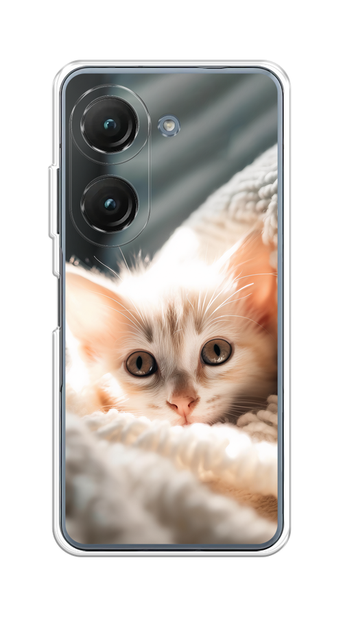 

Чехол на Asus ZenFone 9/ZenFone 10 "Белый шкодливый котенок", Серый;белый;бежевый;оранжевый, 44850-1