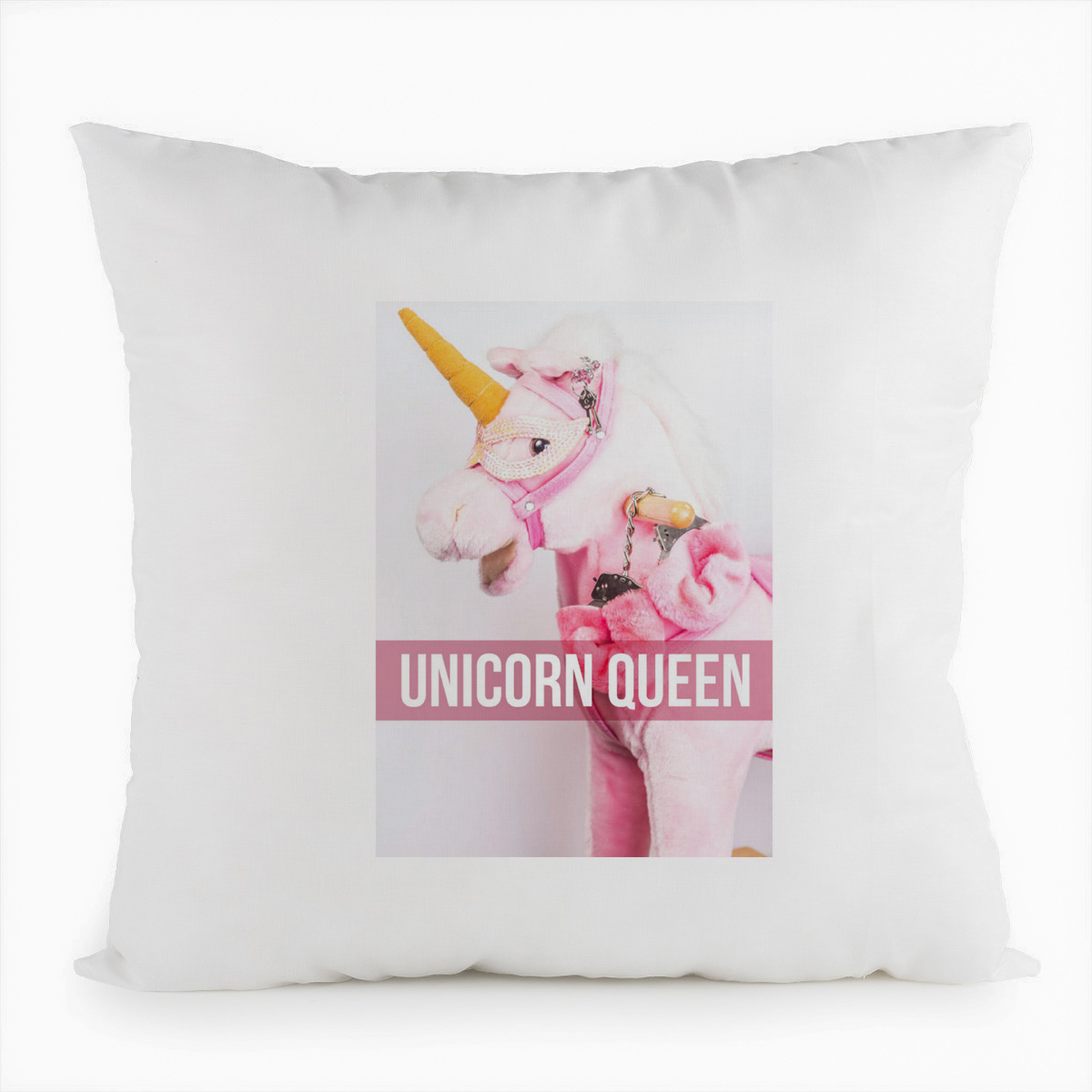 фото Подушка белая coolpodarok unicorn queen. королева единорогов