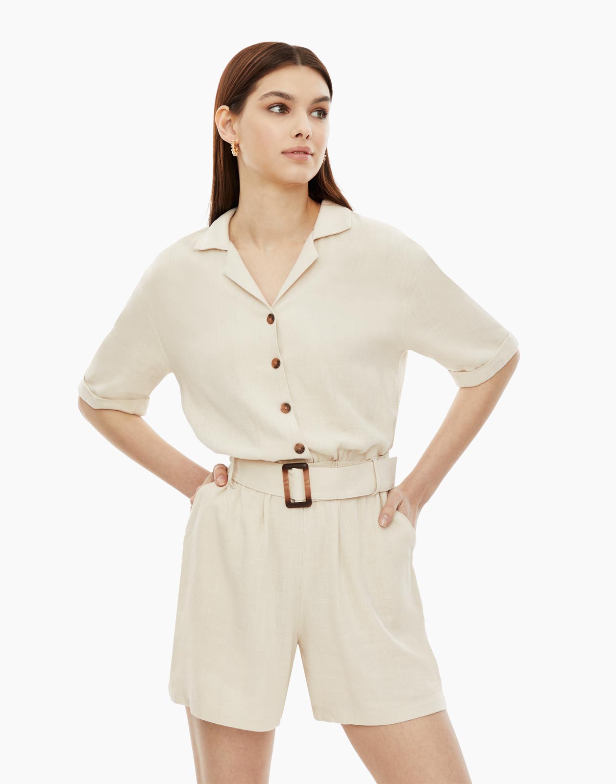 

Комбинезон женский Gloria Jeans GDR026800 бежевый XS, GDR026800