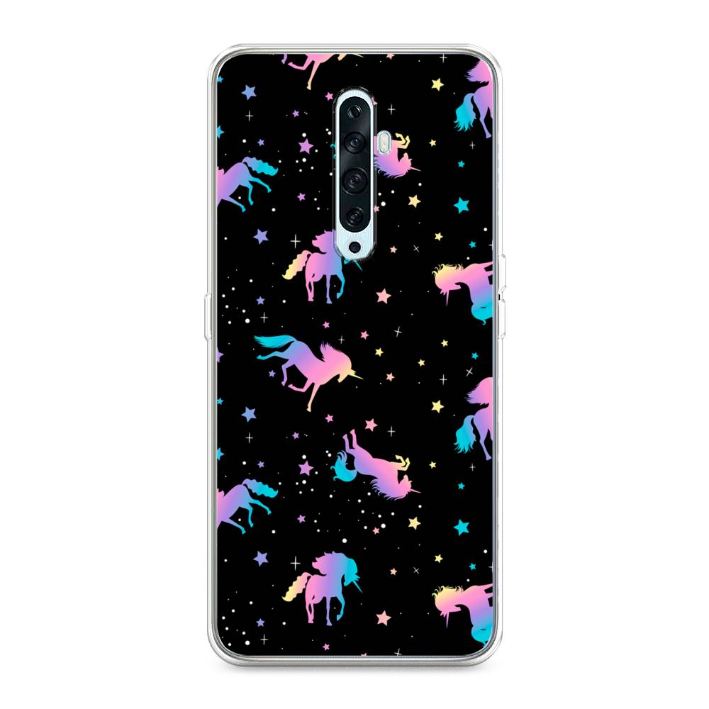 

Чехол на Oppo Reno 2Z "Единороги градиент", Черный;розовый;голубой, 251850-1