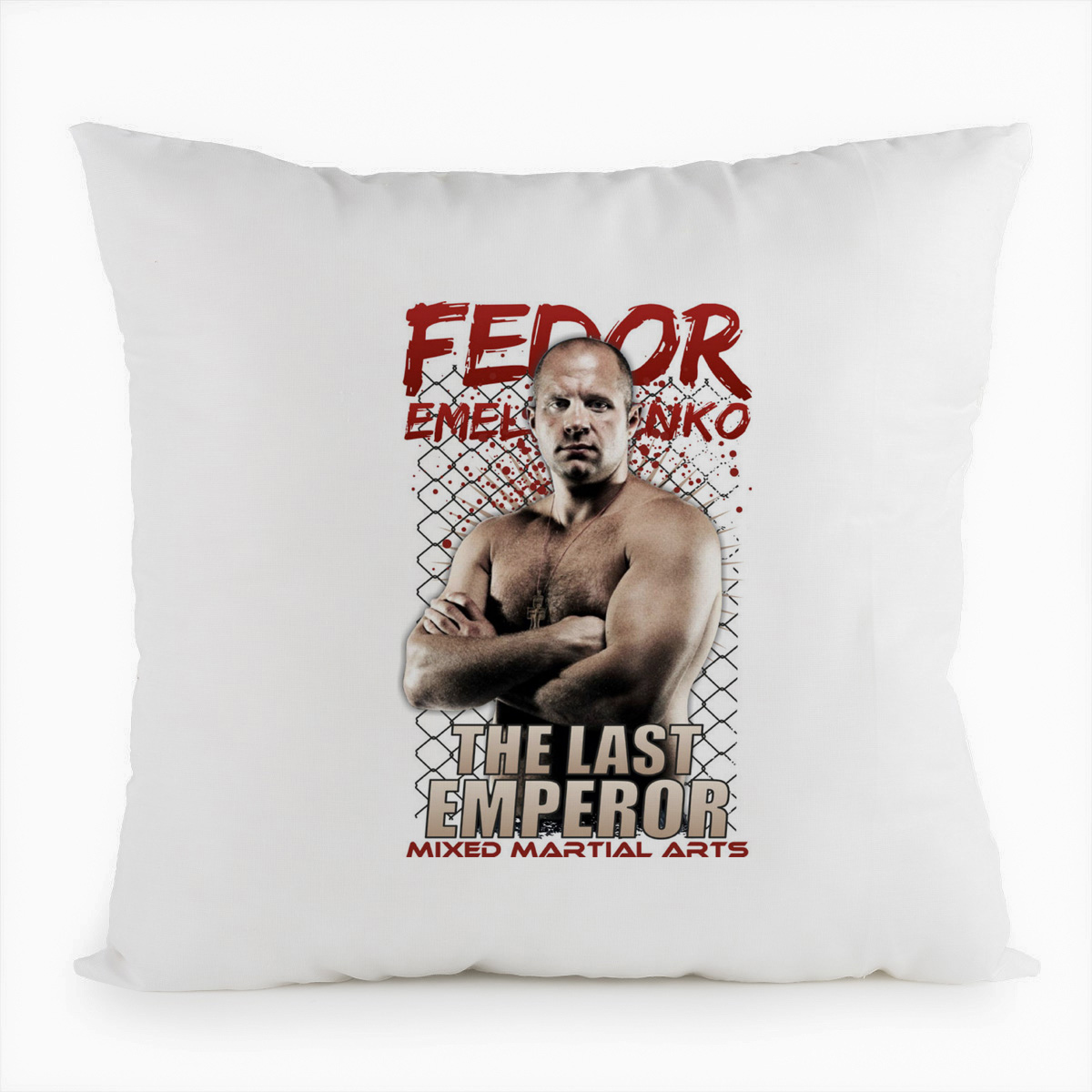 

Подушка белая CoolPodarok Fedor Emelyanenko. The last emperor