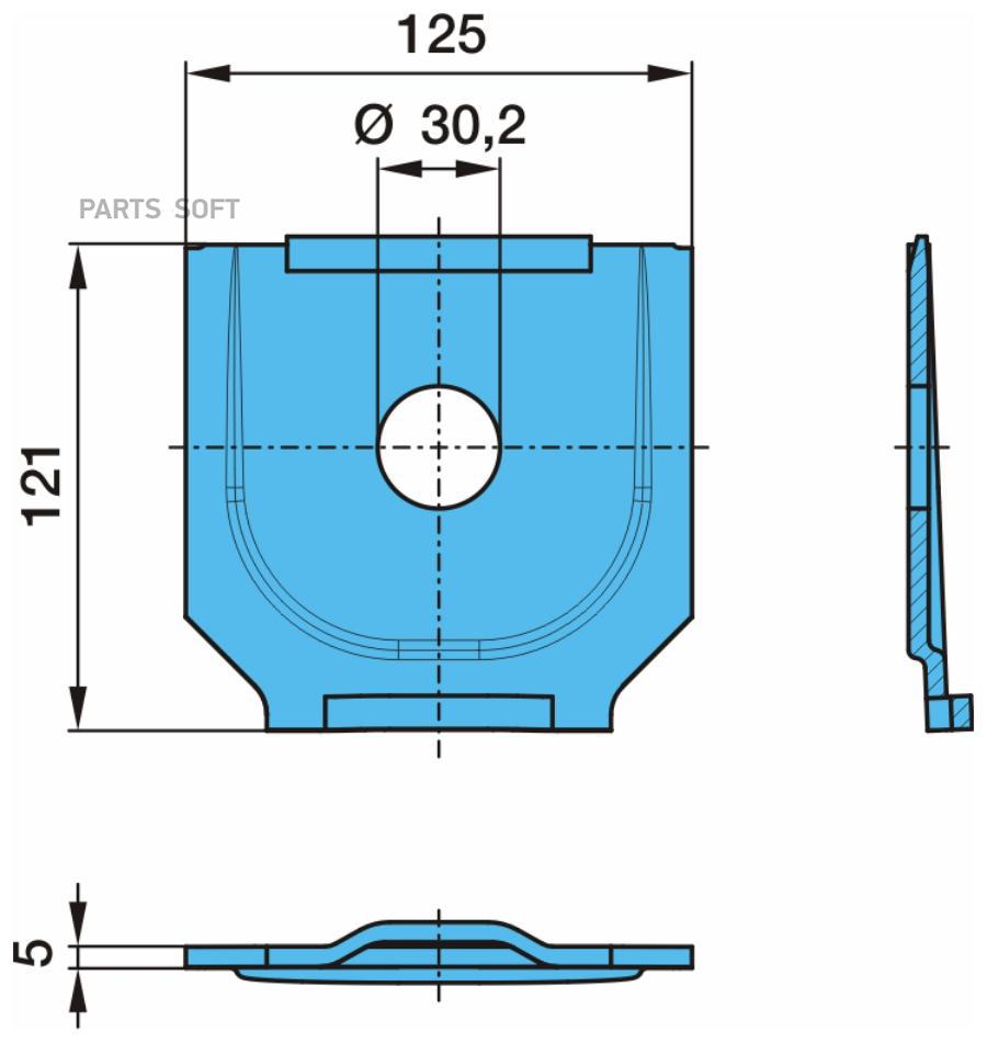 Пластина крепления полурессоры 120x125x5BPW BPW 0316435020