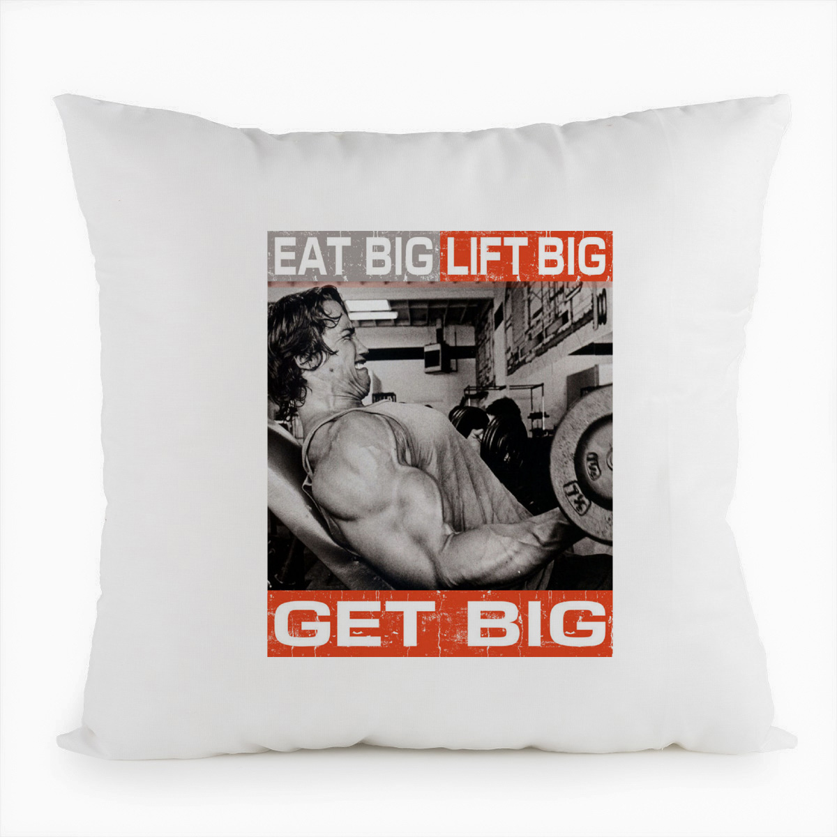 фото Подушка белая coolpodarok eat big lift big get big.