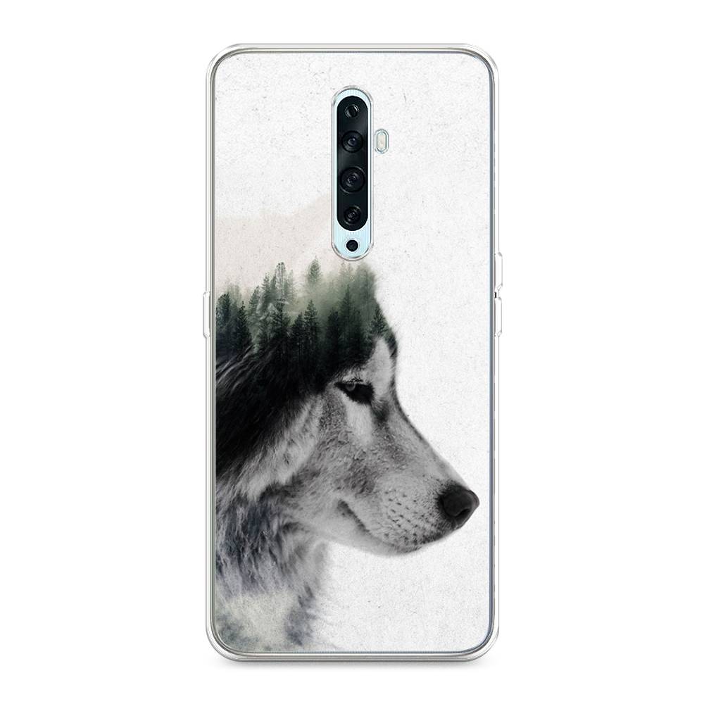 

Чехол на Oppo Reno 2Z "Волк лес", Серый;белый, 251850-1