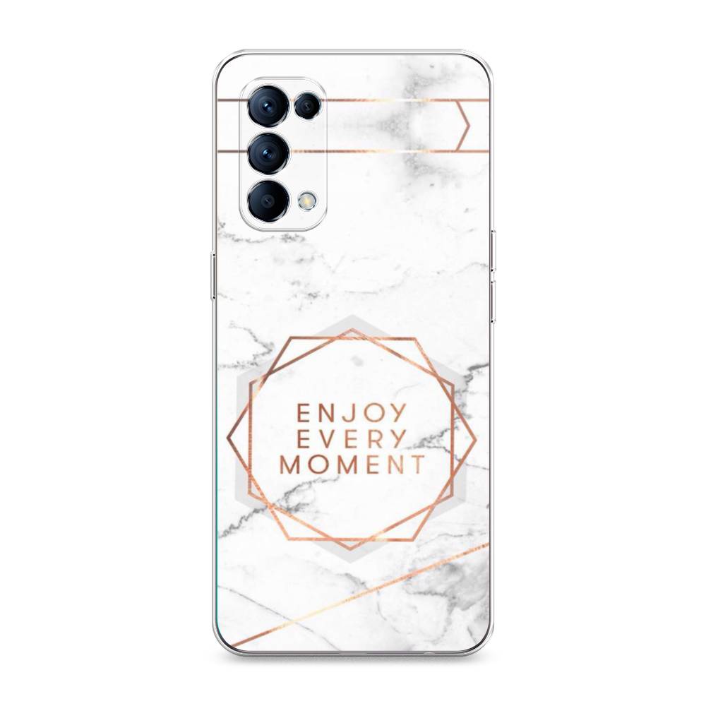 

Чехол Awog на Oppo Reno 5 "Enjoy every moment мрамор", Разноцветный, 255250-7