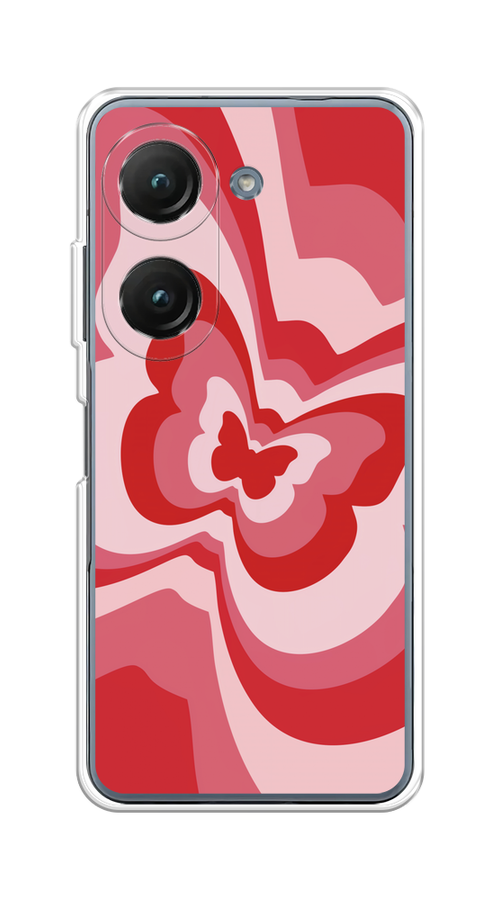 

Чехол на Asus ZenFone 9/ZenFone 10 "Бабочка в стиле хиппи", Красный;розовый, 44850-1