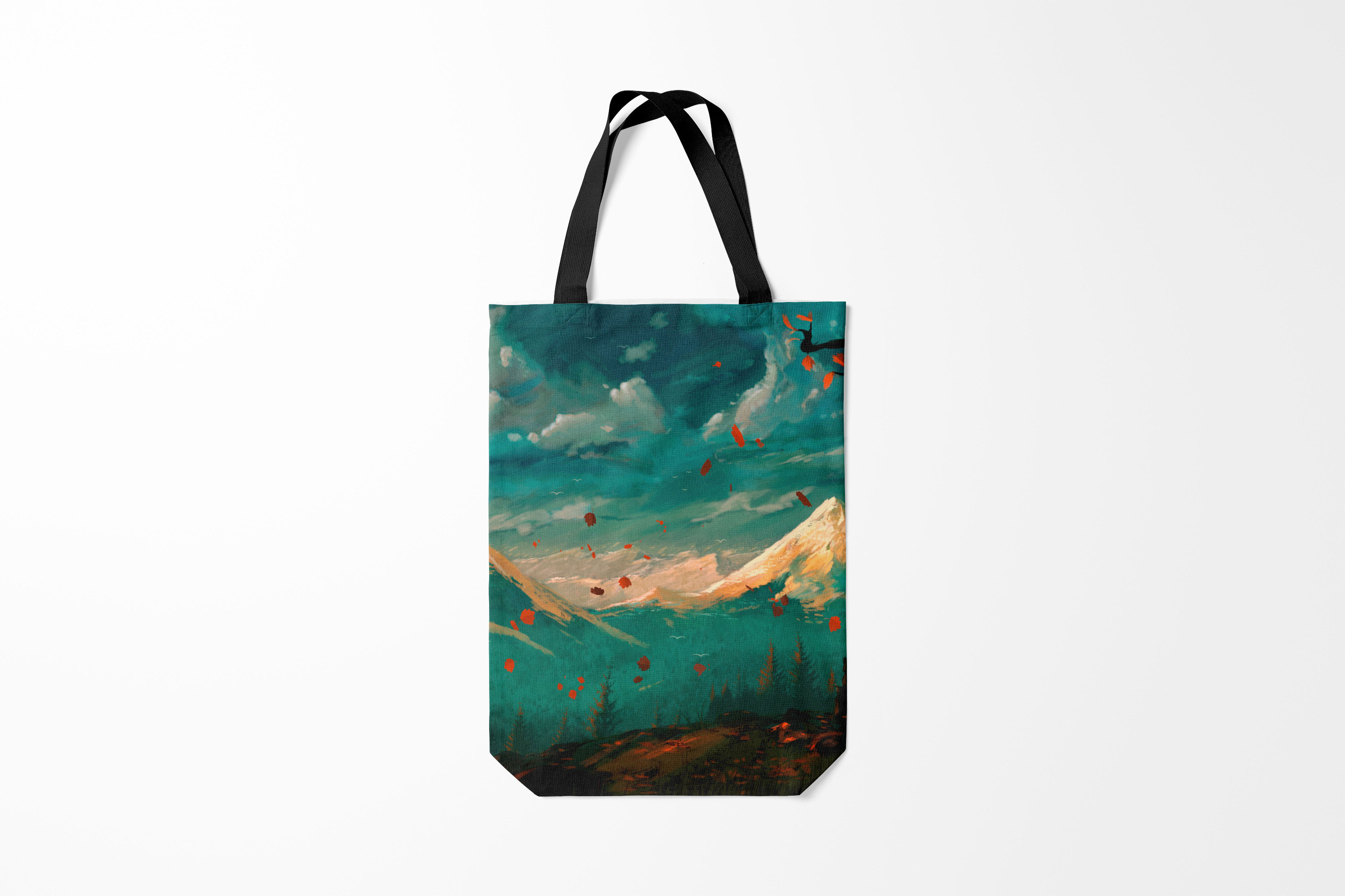 

Сумка шoппер унисекс Burnettie Природа Горы, зеленый, Природа Горы