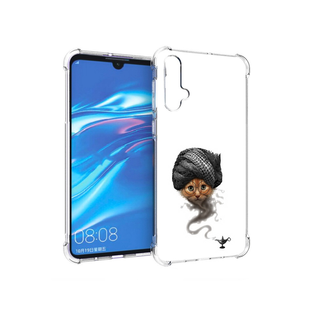

Чехол MyPads Tocco для Huawei Nova 5 кот джин, Прозрачный, Tocco
