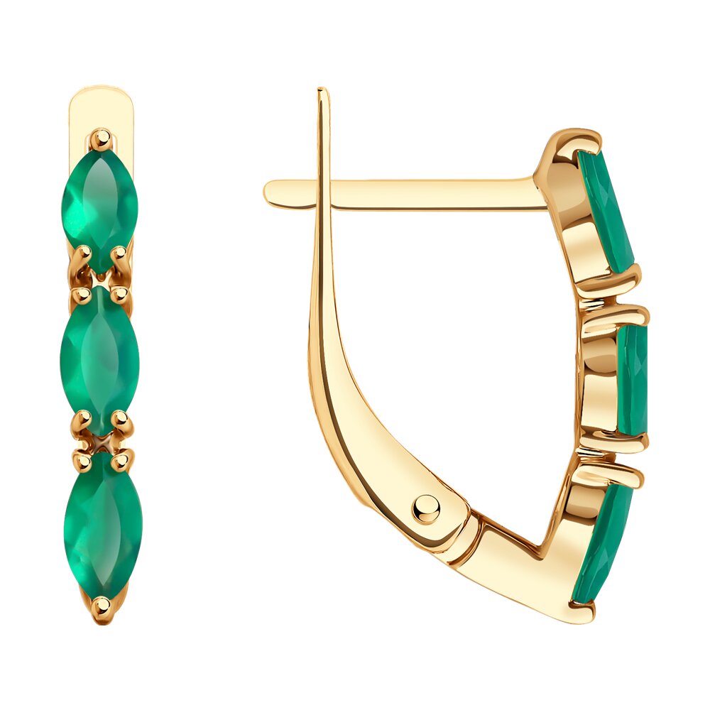 Серьги из красного золота Diamant 51-320-02152-3 агат 17996₽