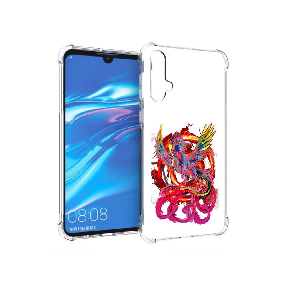 

Чехол MyPads Tocco для Huawei Nova 5 красочный феникс, Прозрачный, Tocco
