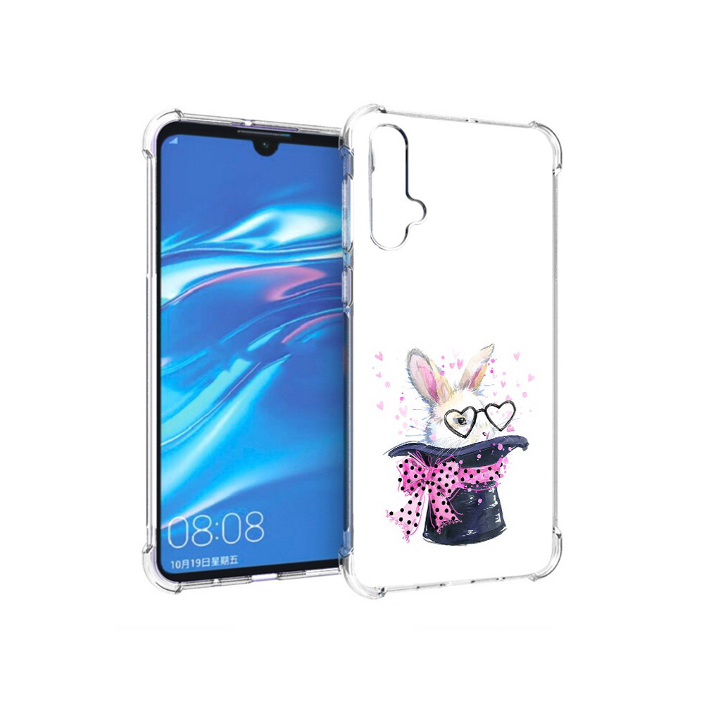 

Чехол MyPads Tocco для Huawei Nova 5 кролик в шляпе, Прозрачный, Tocco