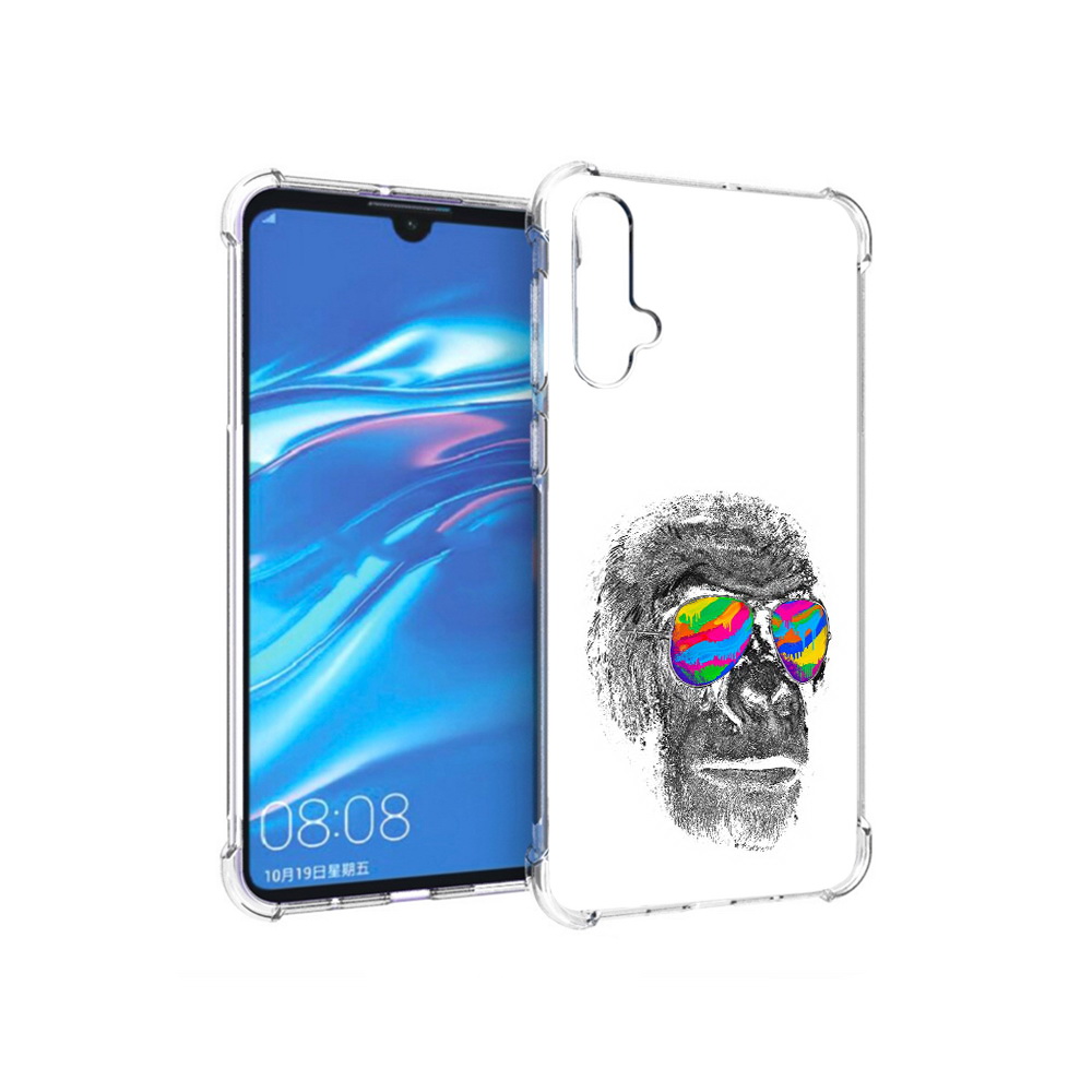 

Чехол MyPads Tocco для Huawei Nova 5 крутая обезьяна в очках, Прозрачный, Tocco