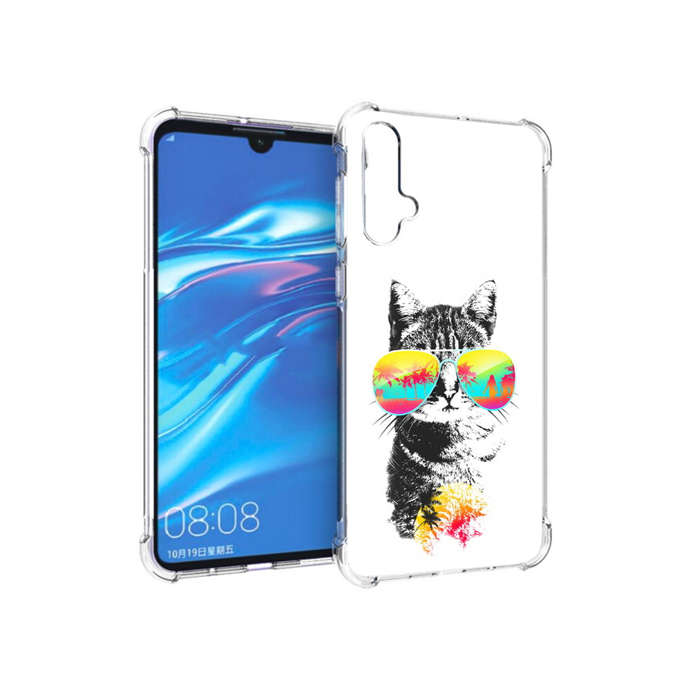 

Чехол MyPads Tocco для Huawei Nova 5 крутой кот, Прозрачный, Tocco