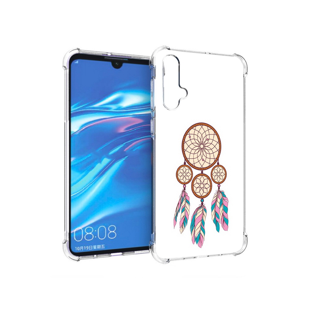 

Чехол MyPads Tocco для Huawei Nova 5 ловец снов бежевый, Прозрачный, Tocco