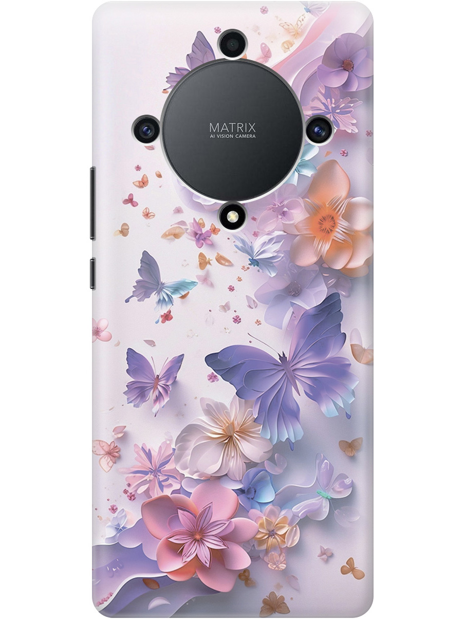 

Силиконовый чехол на Honor X9a / Magic5 Lite с принтом 873970, Прозрачный;розовый;фиолетовый, 769394722