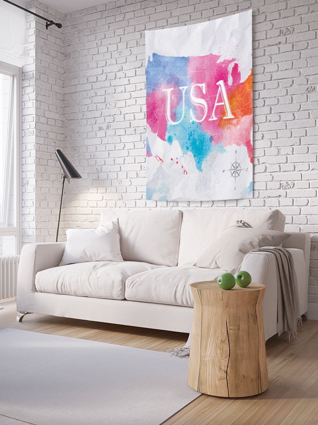 

Вертикальное фотопанно на стену JoyArty Цветная карта США 150x200 см, Цветная карта США