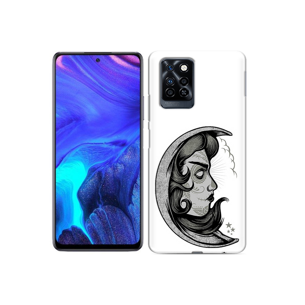 

Чехол MyPads Tocco для Infinix Note 10 Pro черно белая луна с лицом, Прозрачный, Tocco