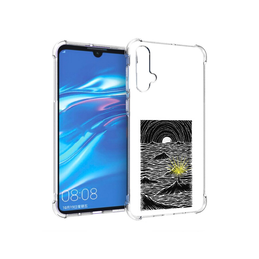 

Чехол MyPads Tocco для Huawei Nova 5 маяк в черно белом море, Прозрачный, Tocco