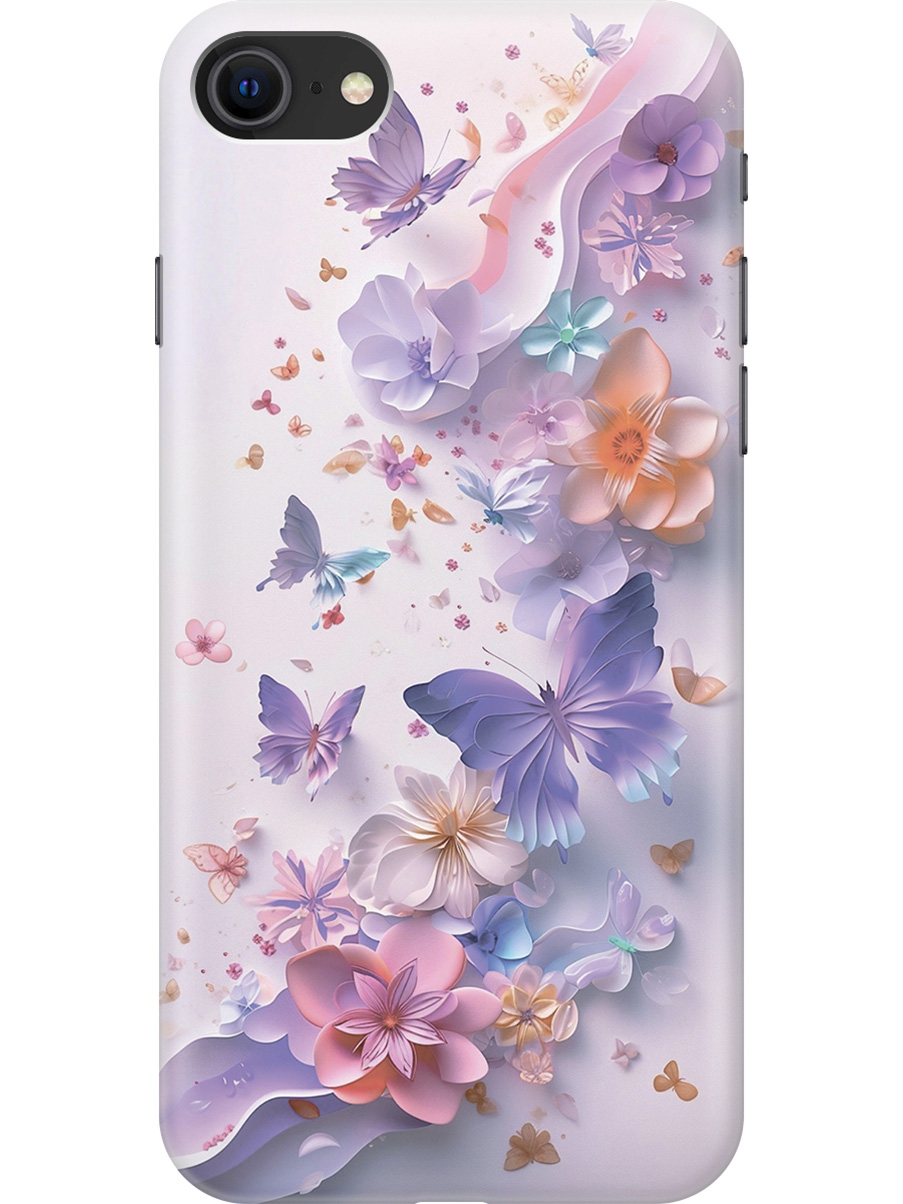 

Силиконовый чехол на Apple iPhone SE (2022) / SE (2020) / 8 / 7 с принтом 873657, Прозрачный;розовый;фиолетовый, 713043222