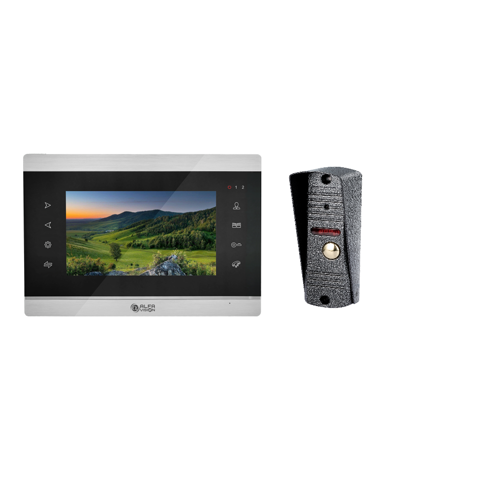 Комплект видеодомофона AlfaVision Flora Wi-Fi AHD (310sl) Full HD, черный