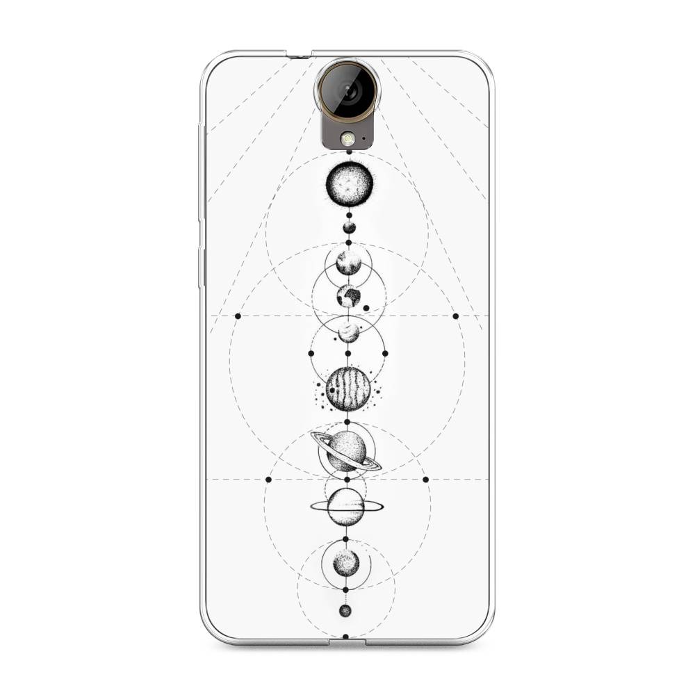 

Чехол на HTC One E9 Plus "Парад планет", Серый, 102250-2