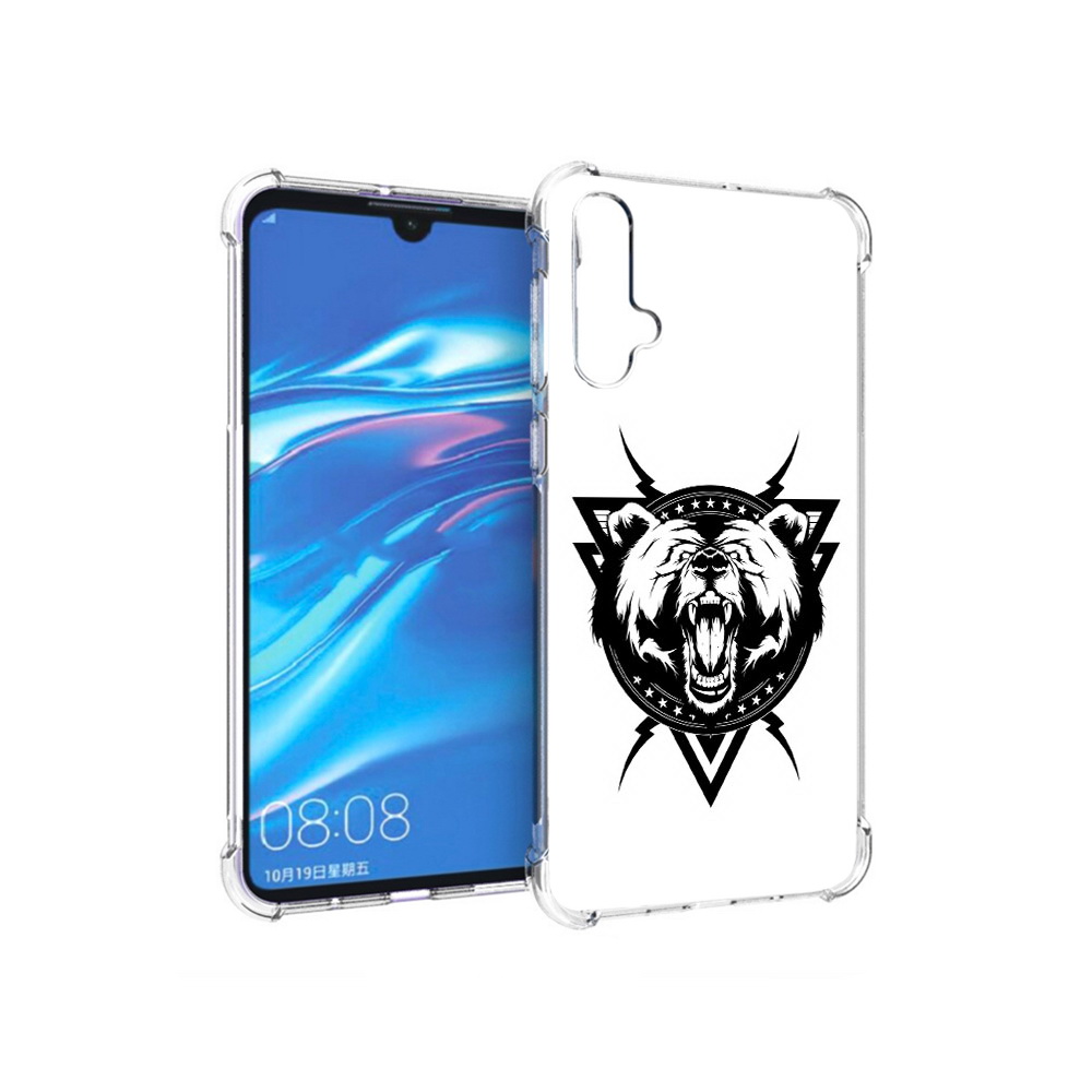 

Чехол MyPads Tocco для Huawei Nova 5 медведь в треугольнике, Прозрачный, Tocco