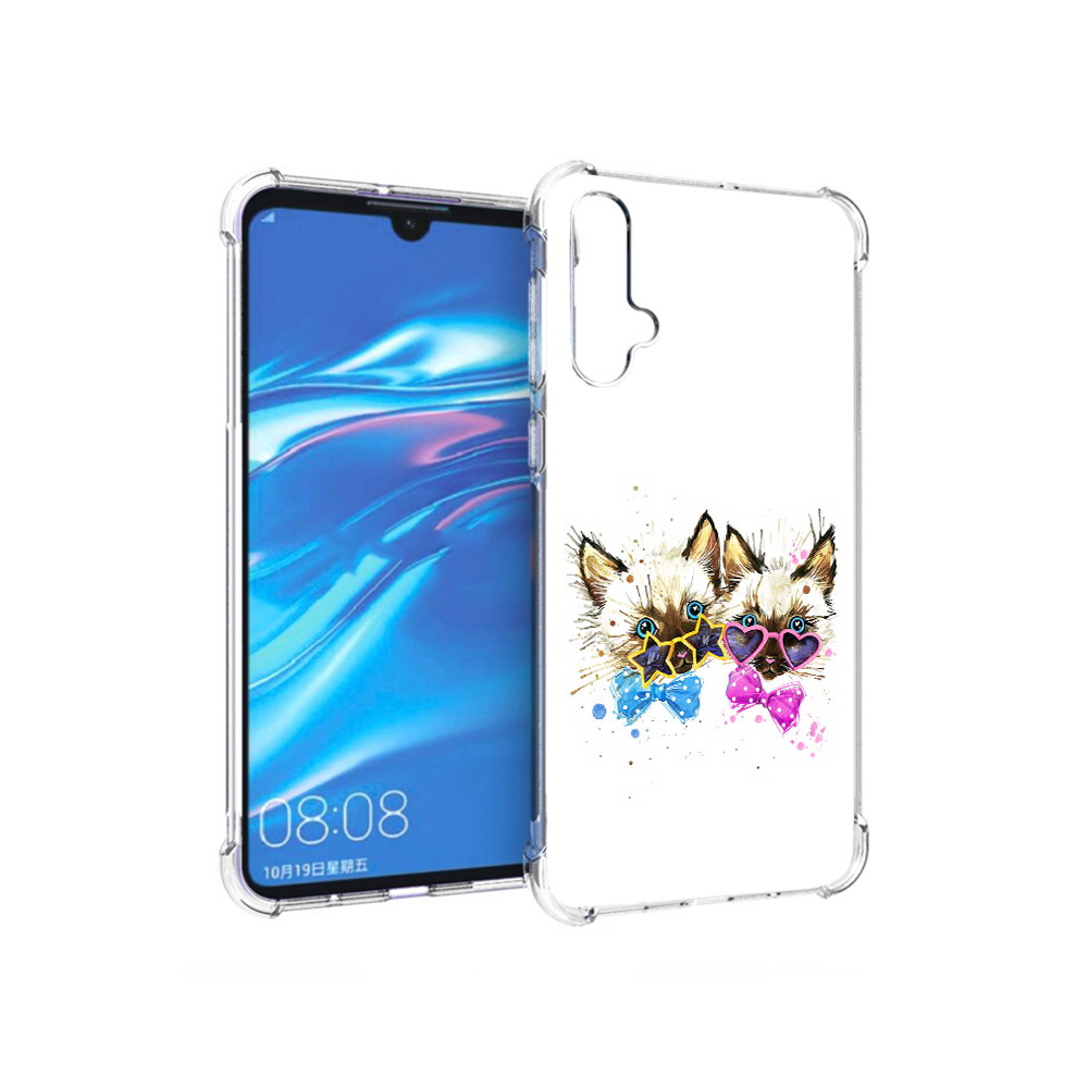 

Чехол MyPads Tocco для Huawei Nova 5 милые котята, Прозрачный, Tocco