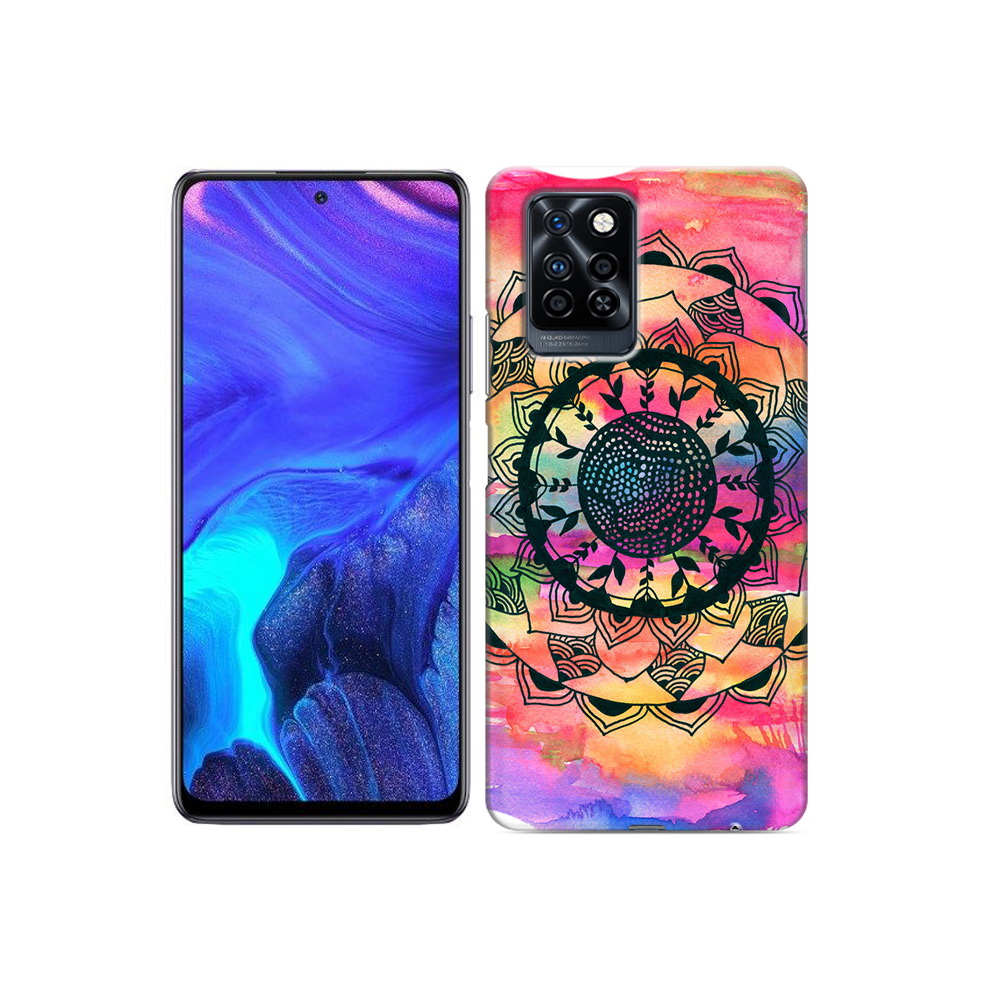 

Чехол MyPads Tocco для Infinix Note 10 Pro яркая абстракция круглый цветок, Прозрачный, Tocco