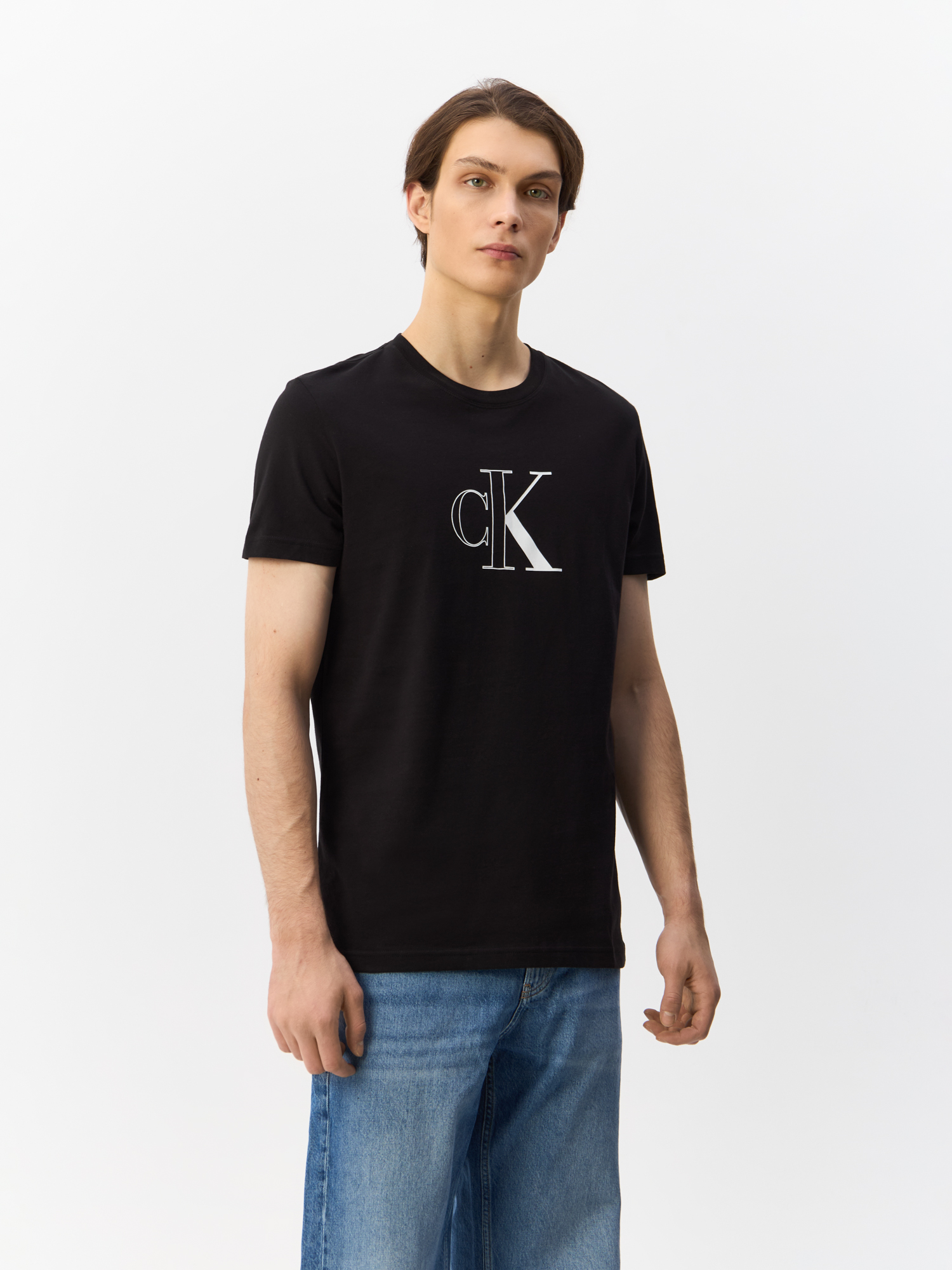 

Футболка мужская Calvin Klein Jeans J30J325678 черная XL, Черный, J30J325678
