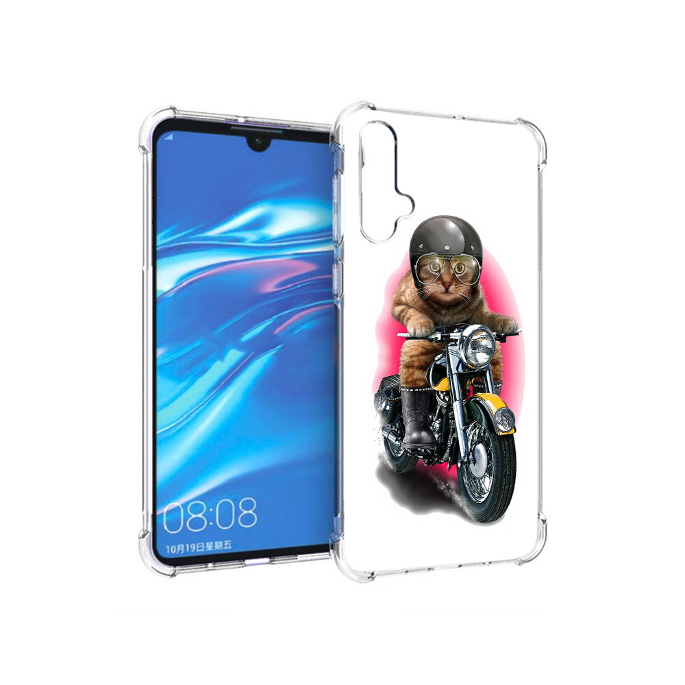 

Чехол MyPads Tocco для Huawei Nova 5 мото-кот, Прозрачный, Tocco