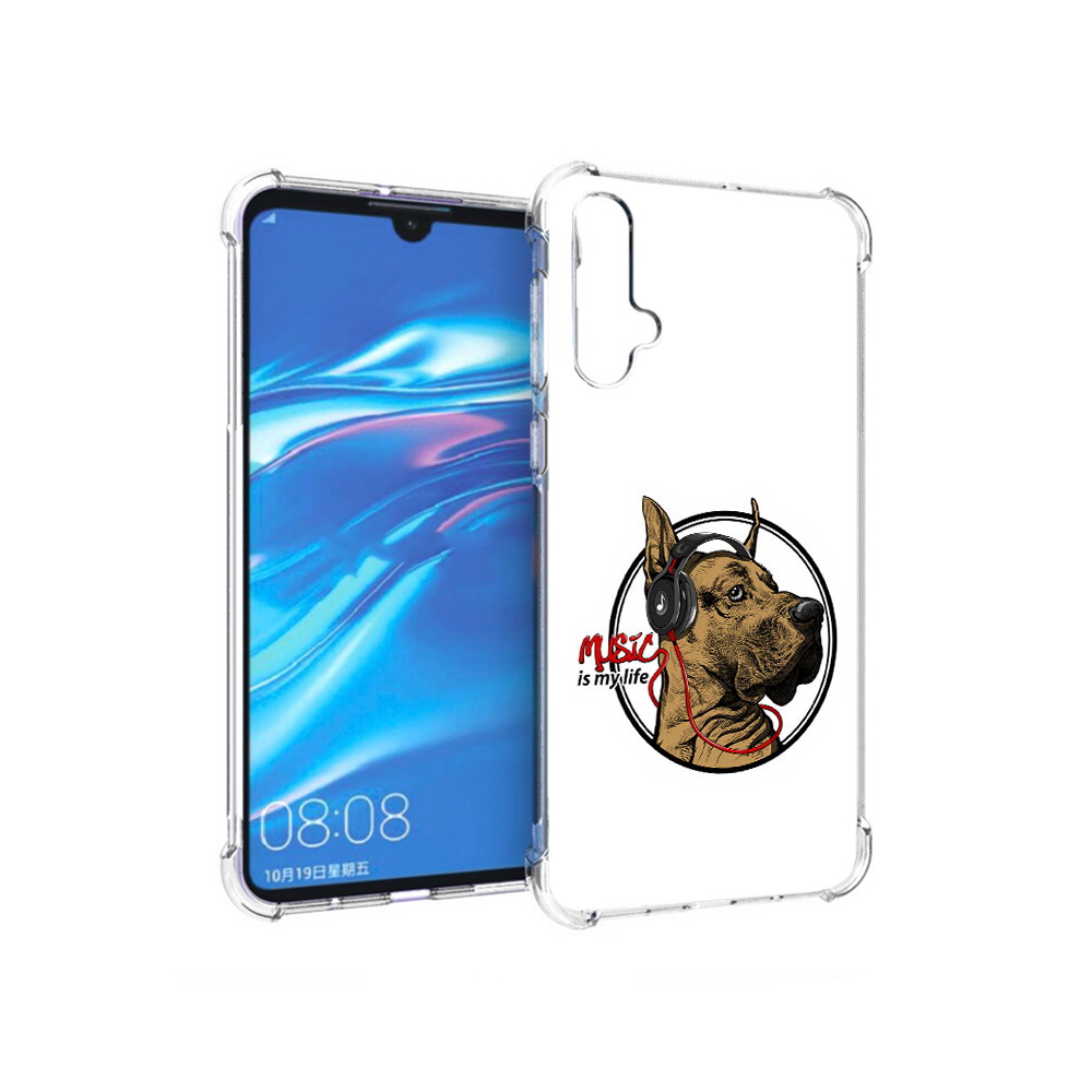 

Чехол MyPads Tocco для Huawei Nova 5 музыкальная собака, Прозрачный, Tocco